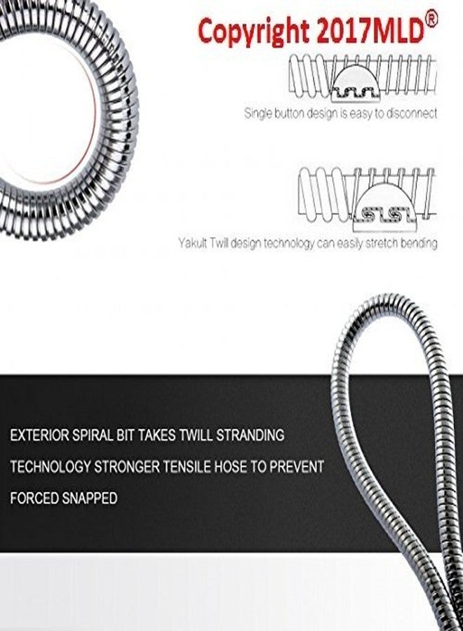 MLD Stainless Steel 1 Mtr. Stainless Steel Shower Hose with 360 Degree rotating Joints (Grade SS AISI-304) Anti-Corrosion & Anti Explosion Shower Tube - Image 4